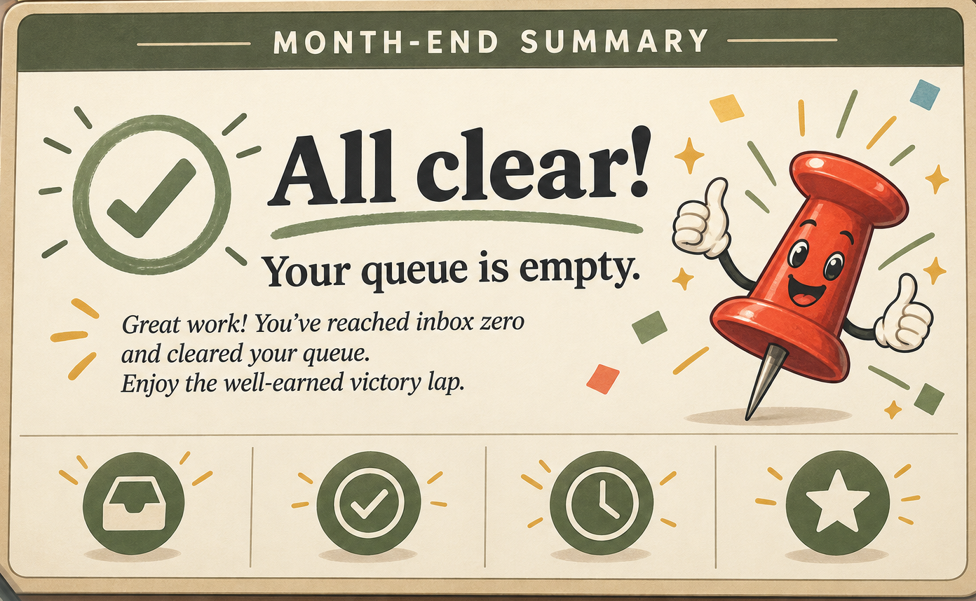 All clear! Your queue is empty. — Tacky